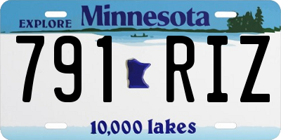 MN license plate 791RIZ