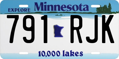MN license plate 791RJK