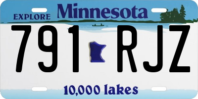 MN license plate 791RJZ