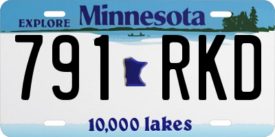MN license plate 791RKD