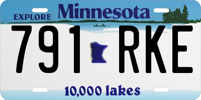 MN license plate 791RKE