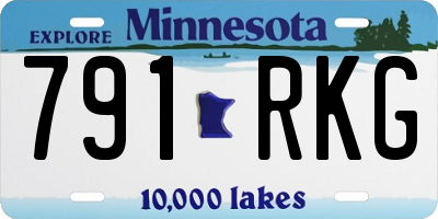 MN license plate 791RKG