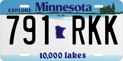 MN license plate 791RKK