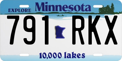 MN license plate 791RKX