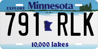 MN license plate 791RLK