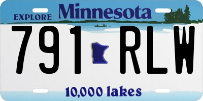 MN license plate 791RLW