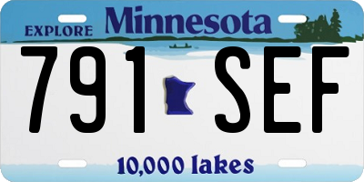 MN license plate 791SEF