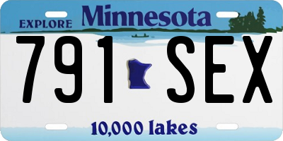 MN license plate 791SEX