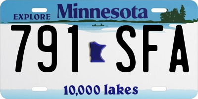 MN license plate 791SFA