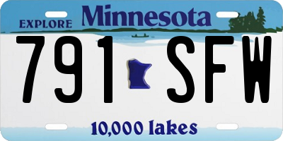 MN license plate 791SFW