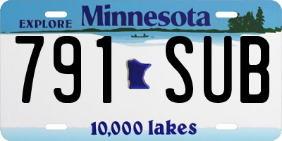 MN license plate 791SUB