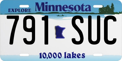 MN license plate 791SUC