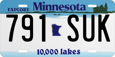 MN license plate 791SUK
