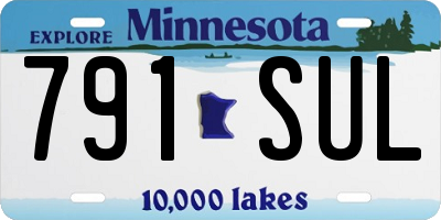 MN license plate 791SUL