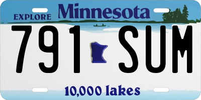MN license plate 791SUM