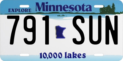 MN license plate 791SUN