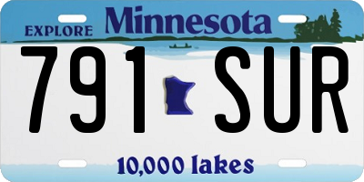 MN license plate 791SUR