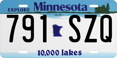 MN license plate 791SZQ