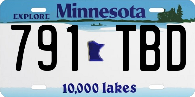 MN license plate 791TBD