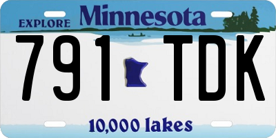 MN license plate 791TDK