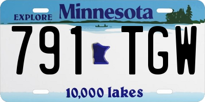 MN license plate 791TGW