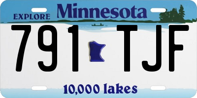 MN license plate 791TJF