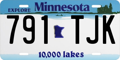 MN license plate 791TJK