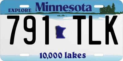 MN license plate 791TLK