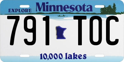 MN license plate 791TOC