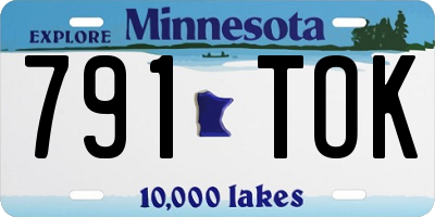 MN license plate 791TOK