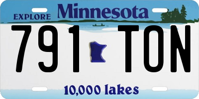 MN license plate 791TON