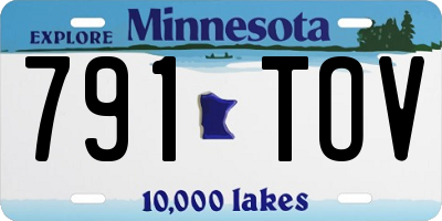 MN license plate 791TOV