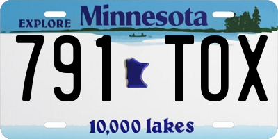 MN license plate 791TOX
