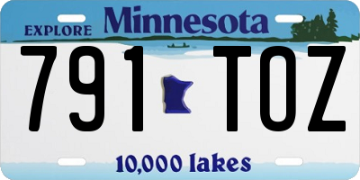MN license plate 791TOZ