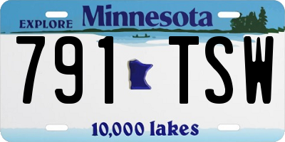 MN license plate 791TSW