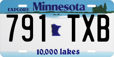 MN license plate 791TXB