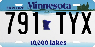 MN license plate 791TYX