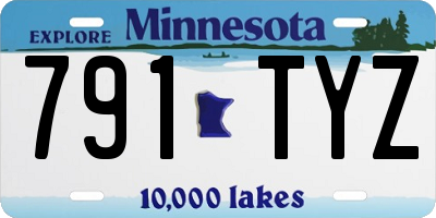MN license plate 791TYZ