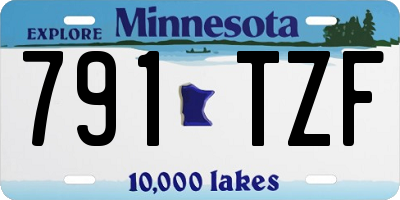 MN license plate 791TZF