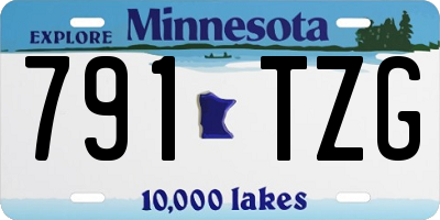 MN license plate 791TZG