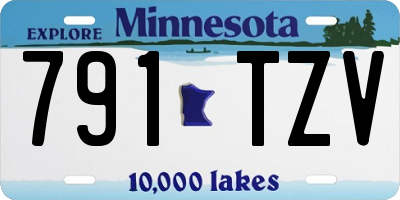 MN license plate 791TZV