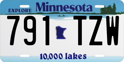 MN license plate 791TZW