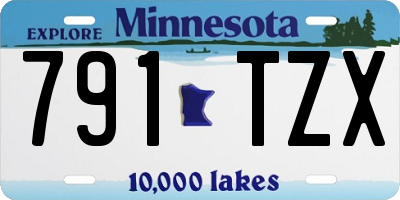 MN license plate 791TZX