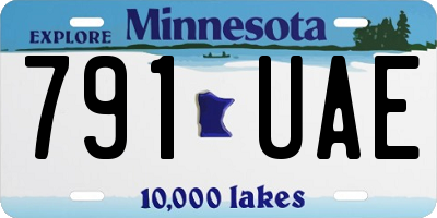 MN license plate 791UAE
