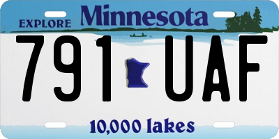 MN license plate 791UAF