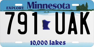 MN license plate 791UAK