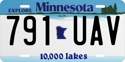 MN license plate 791UAV