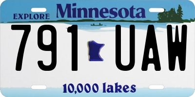 MN license plate 791UAW