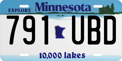 MN license plate 791UBD