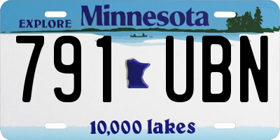 MN license plate 791UBN